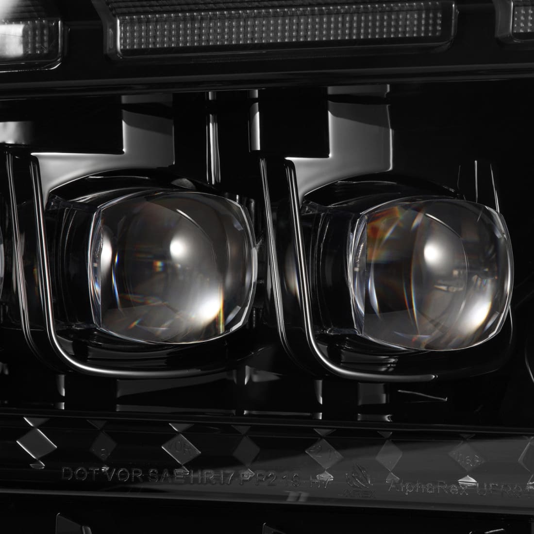 2013-2014 Mustang Alpharex MKII NOVA-Series LED Projector Headlights Alpha Black