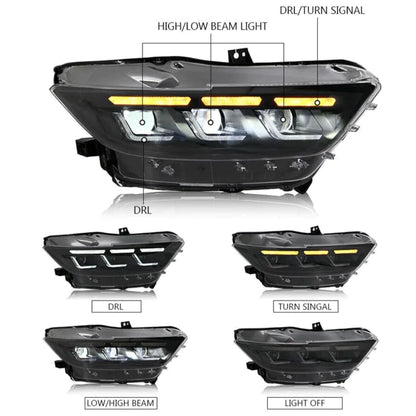 2015-2017 Mustang S650 Style LED Headlights