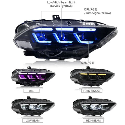 2018-2023 Mustang S650 Style Headlight Colorshift RGB