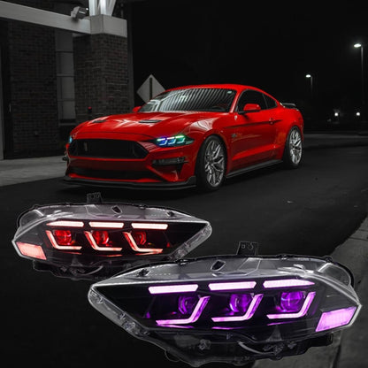 2018-2023 Mustang S650 Style Headlight Colorshift RGB