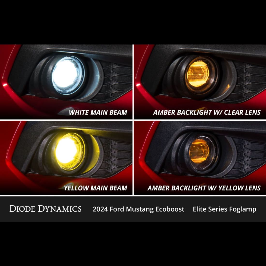 2024 + Mustang Diode Dynamics Elite Series Add-On Fog Lamp Kit - White (6000K) / GT