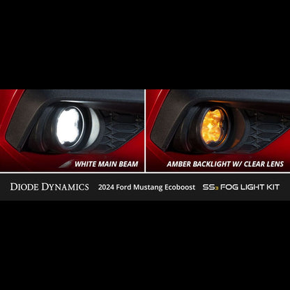 2024 + Mustang Diode Dynamics SS3 Add-On Fog Lamp Kit - Sport / White SAE Fog / GT