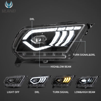 2010-2014 Mustang VLAND LED Projector Headlights